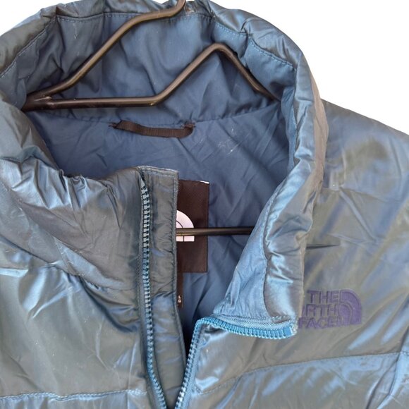 The North Face Down Quilted Puffer Vest Women's Size Large Feather 550 Blue - Picture 3 of 14